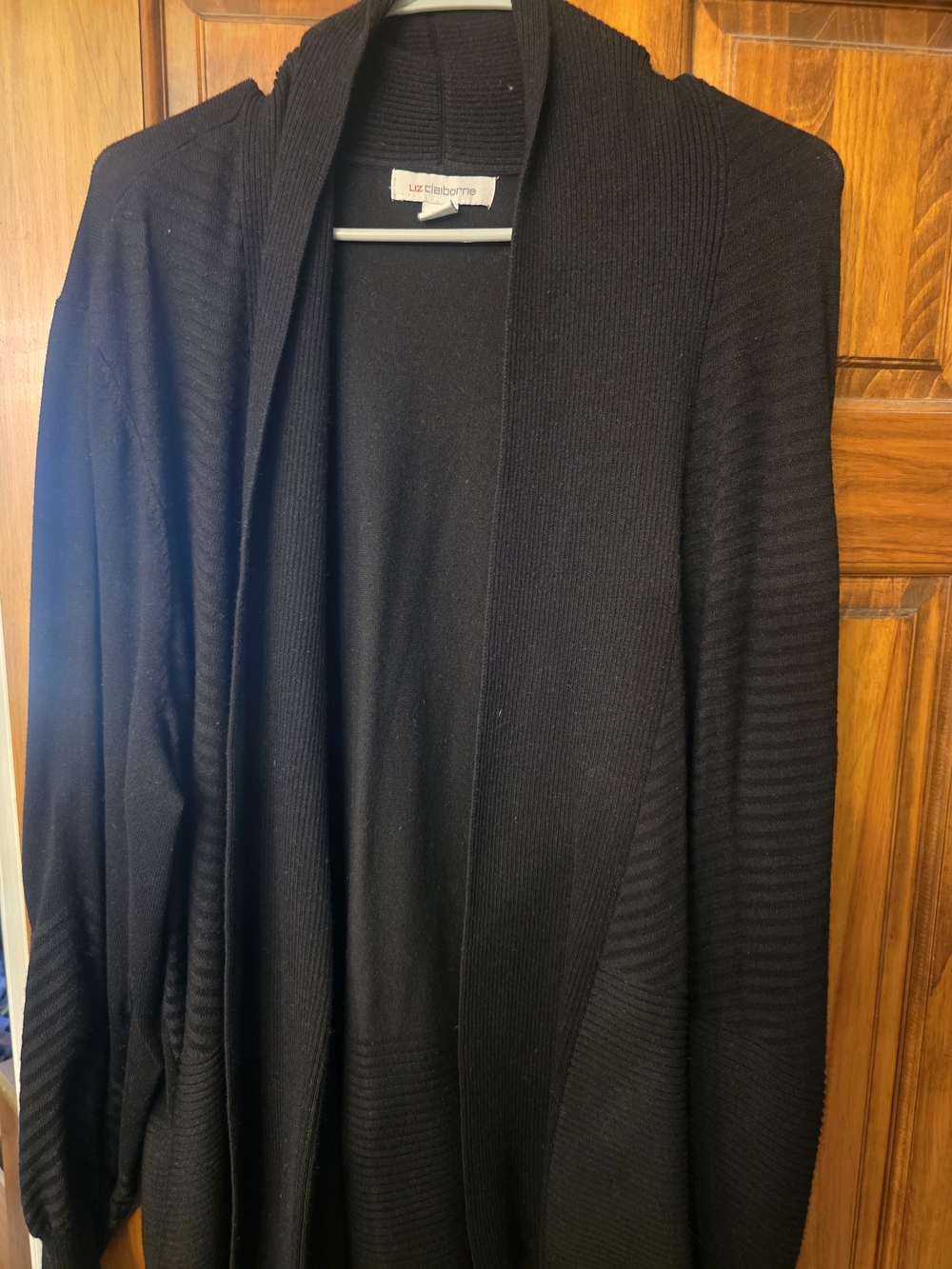 Liz Claiborne Black Open-Front Women's Sweater Cardigan